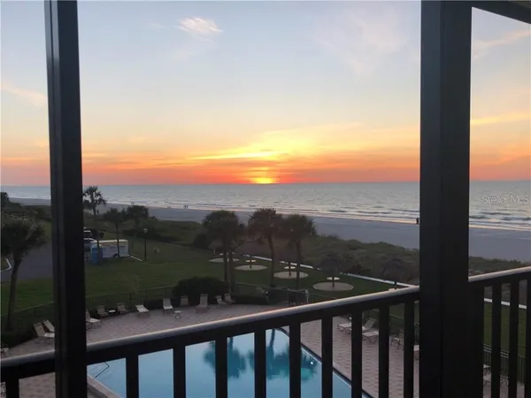 a view of a from a balcony