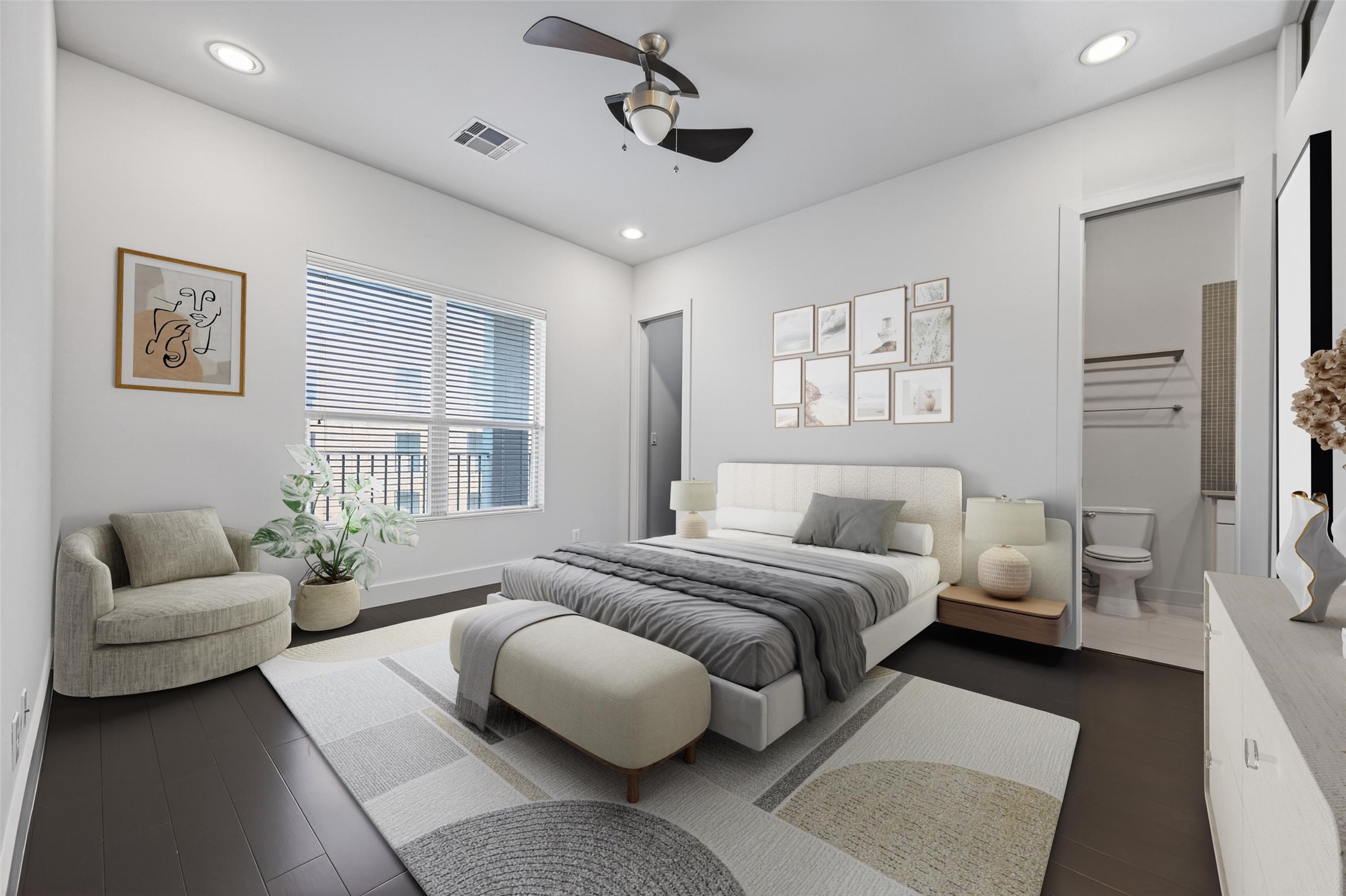 207 Pierce Street, Unit 307 Houston, TX 77002 - Photo 23 of 33 Virtually staged primary bedroom