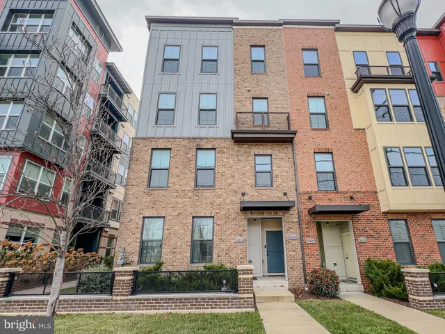 a front view of a multi story building