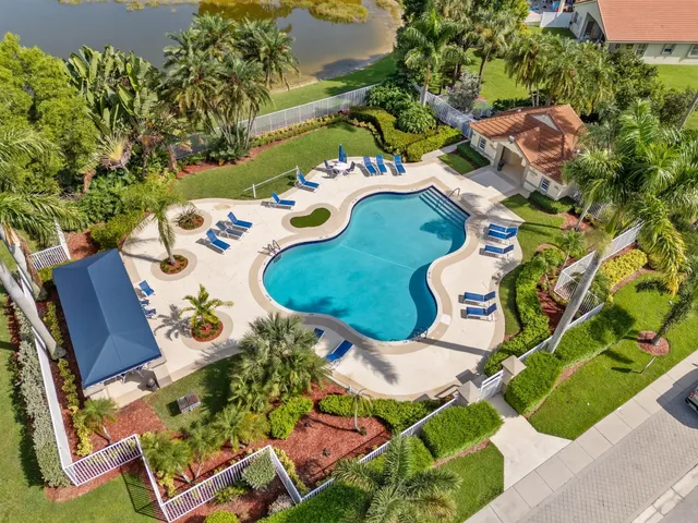 an aerial view of a house having outdoor space