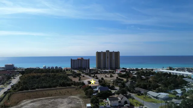 an aerial view of multiple house