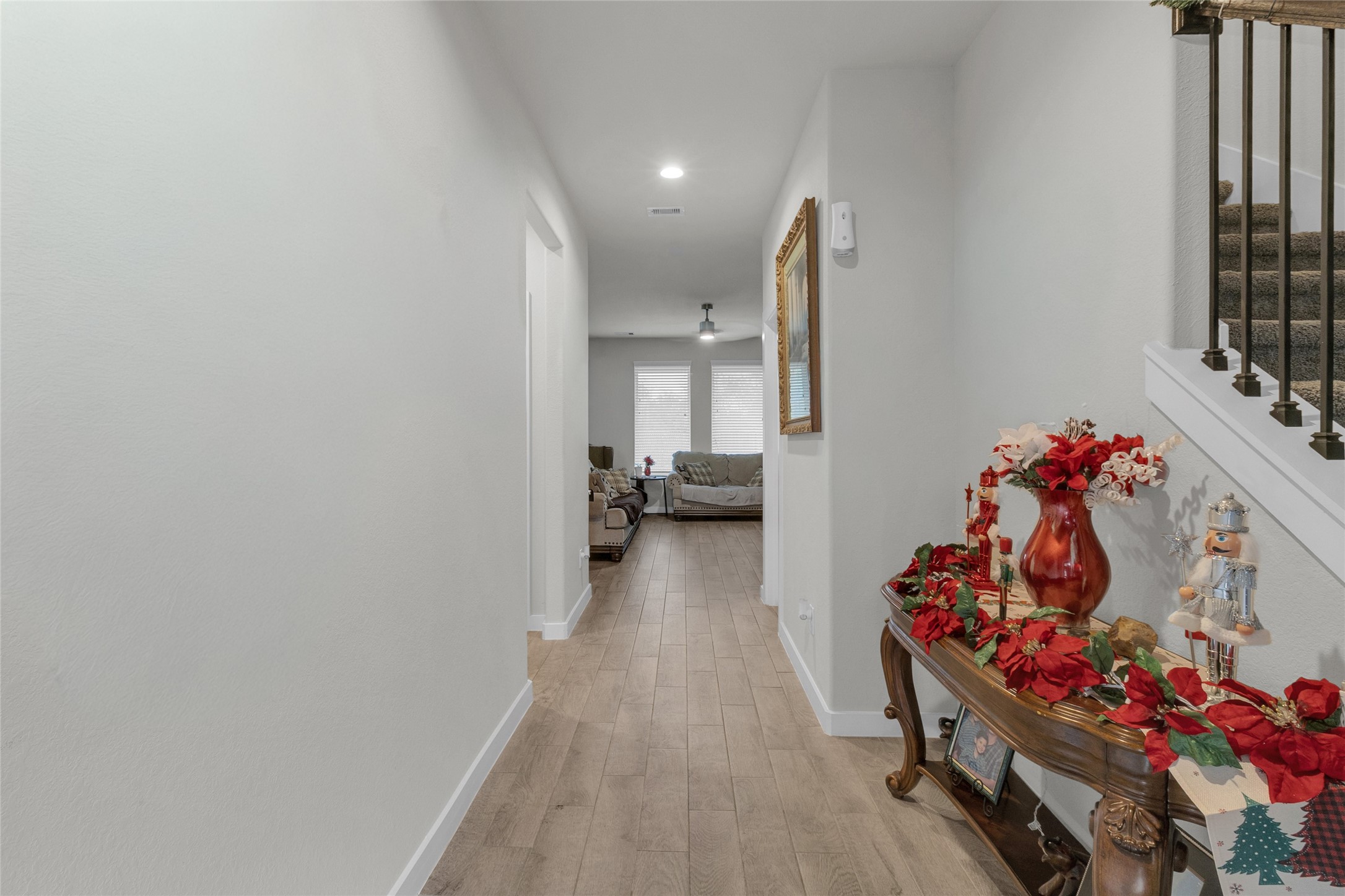 2314 Village Side Trail Rosenberg, TX 77471 - Photo 3 of 31 a hallway with a flower pot and a flat screen tv