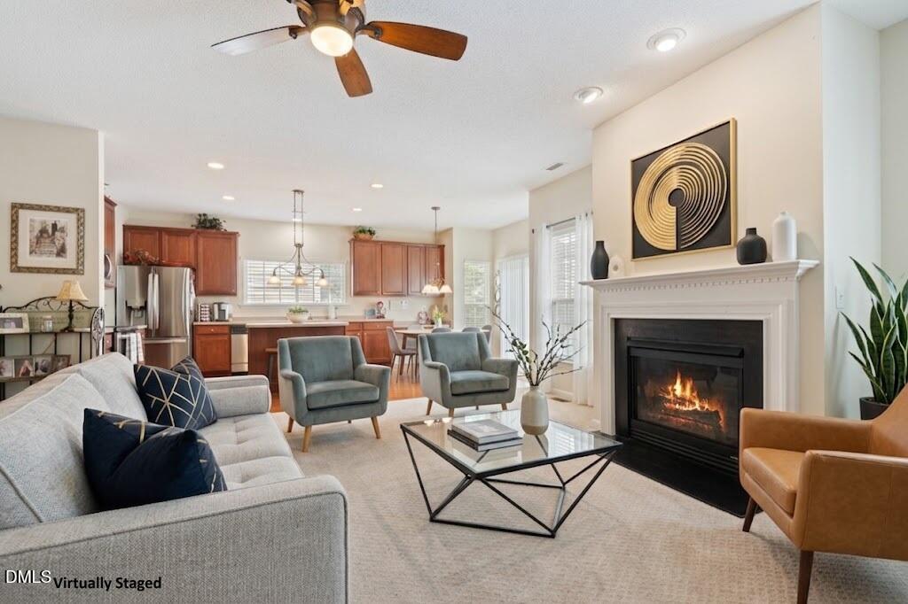 5209 Heather Ridge Lane Raleigh, NC 27610 - Photo 7 of 35 Cozy Living Room (Virtually Staged)