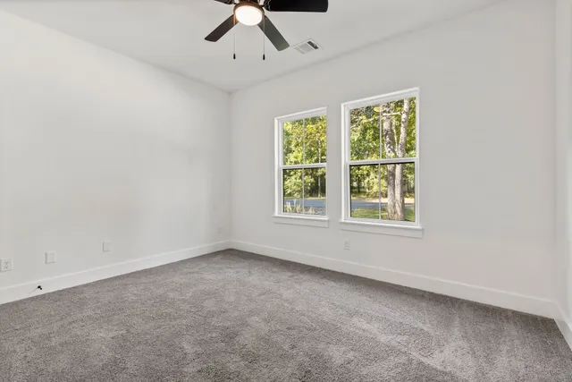 a view of an empty walk in closet