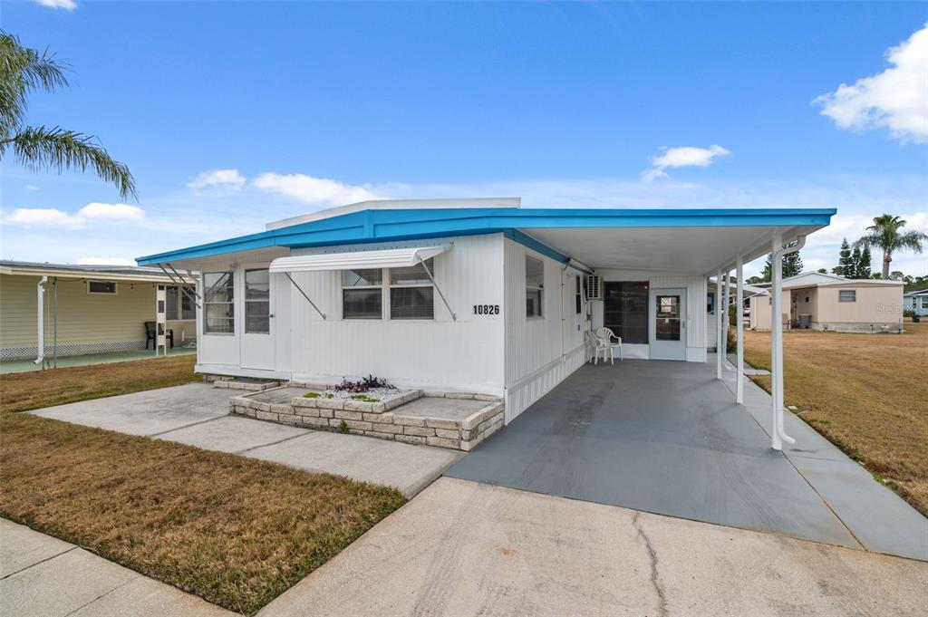 a view of a house with a patio