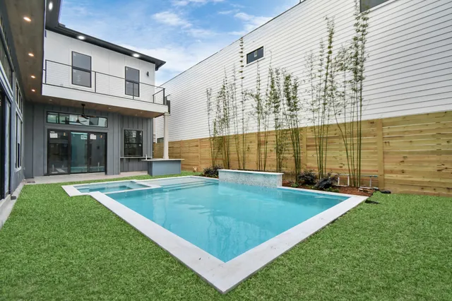 a city view with tall buildings