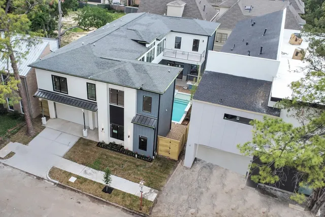 an aerial view of a house
