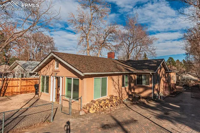 a house with trees in the background