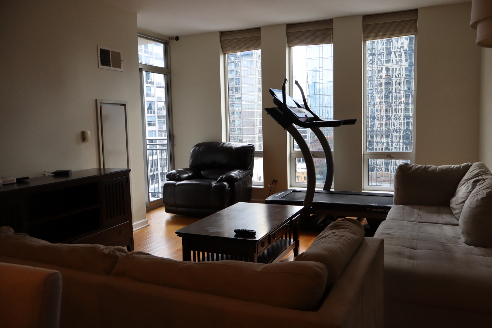 1250 South Michigan Avenue, Unit 1306 Chicago, IL 60605 - Photo 11 of 24 a living room with furniture windows and a flat screen tv