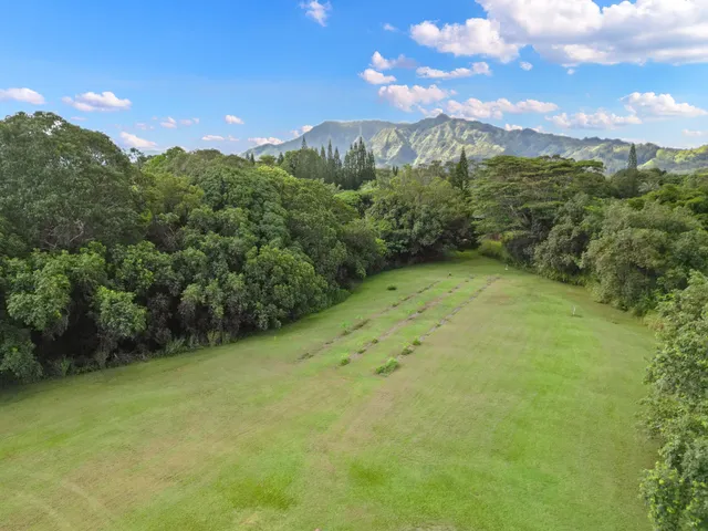 a view of an outdoor space and mountains