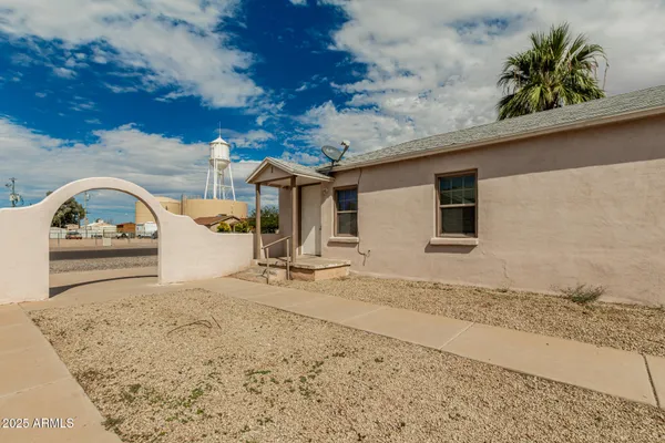 a view of a house with a patio