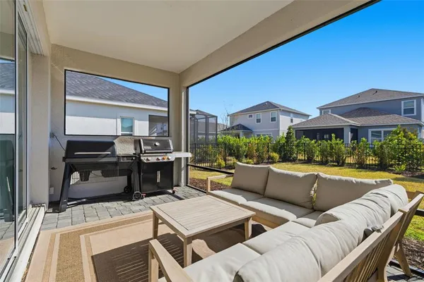 a view of a swimming pool with an ocean view