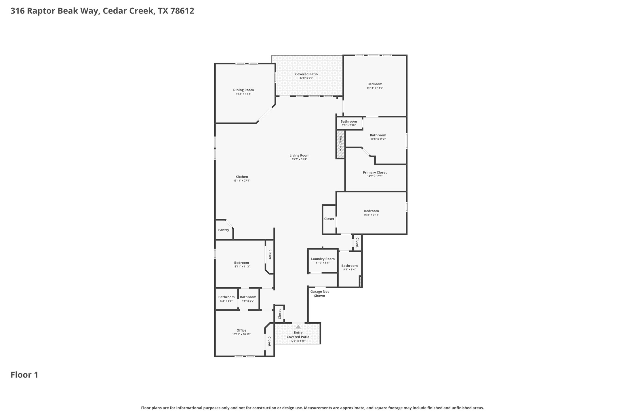 316 Raptor Beak Way Cedar Creek, TX 78612 - Photo 30 of 30 a picture of a floor plan