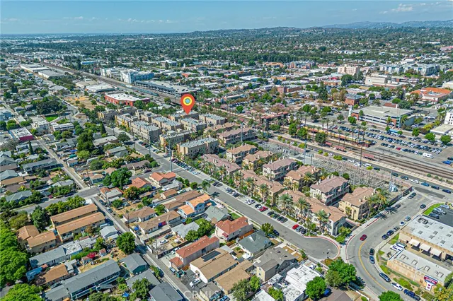 an aerial view of a city