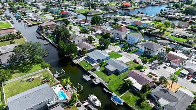 an aerial view of a house