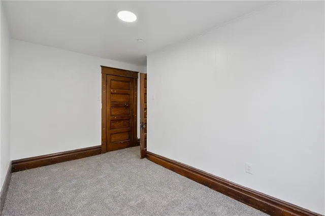 an empty room with closet