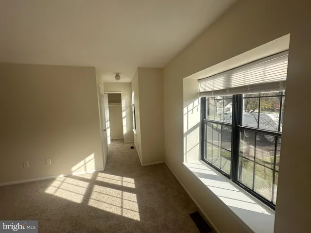 a view of a black and white wall