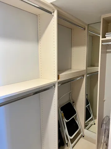 a close view of closet