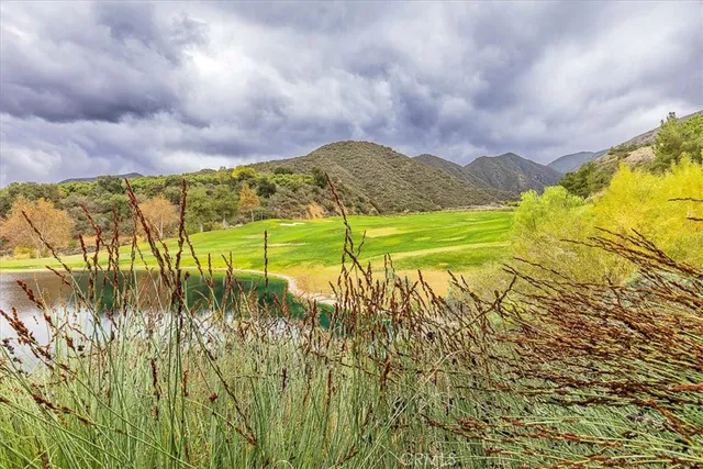 a view of a city with mountains in the background