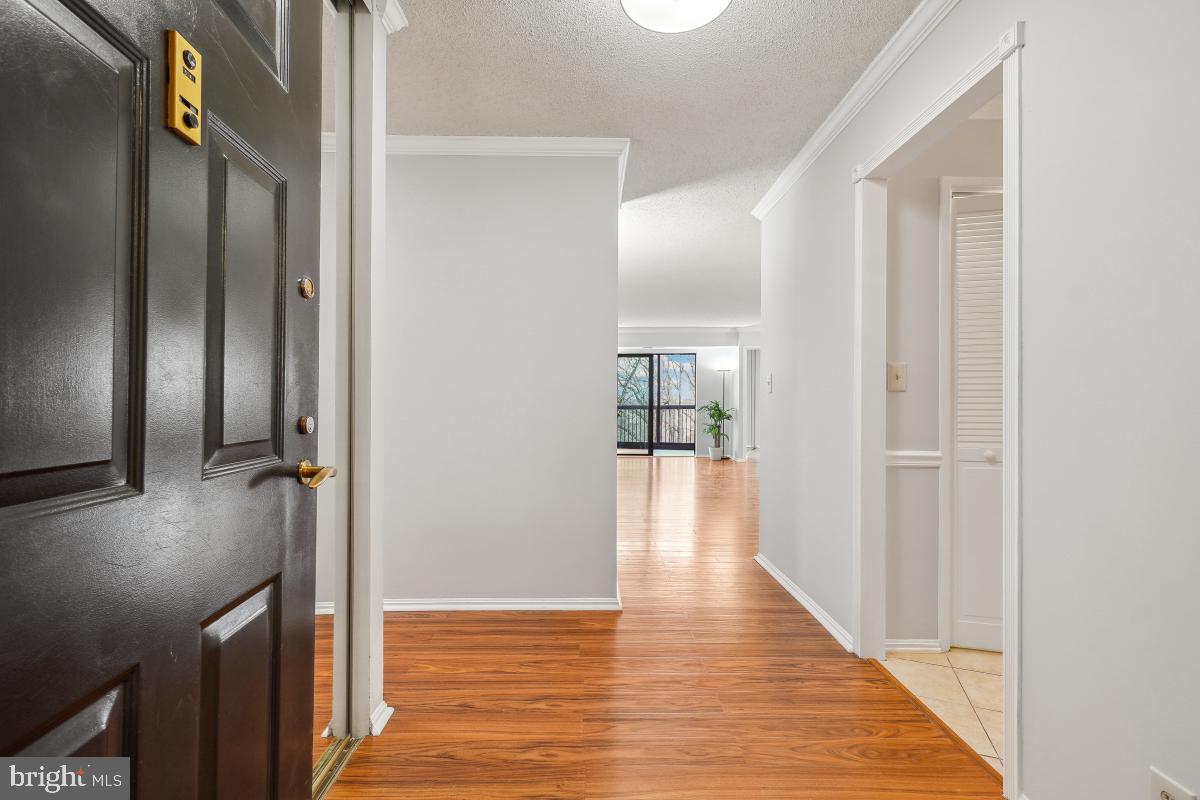 5903 Mt Eagle Drive, Unit 314 Alexandria, VA 22303 - Photo 2 of 44 a view of a hallway with wooden floor and staircase