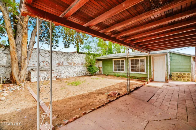 a swimming pool with yard