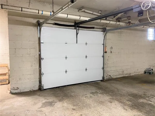 a view of a room with racks on the wall