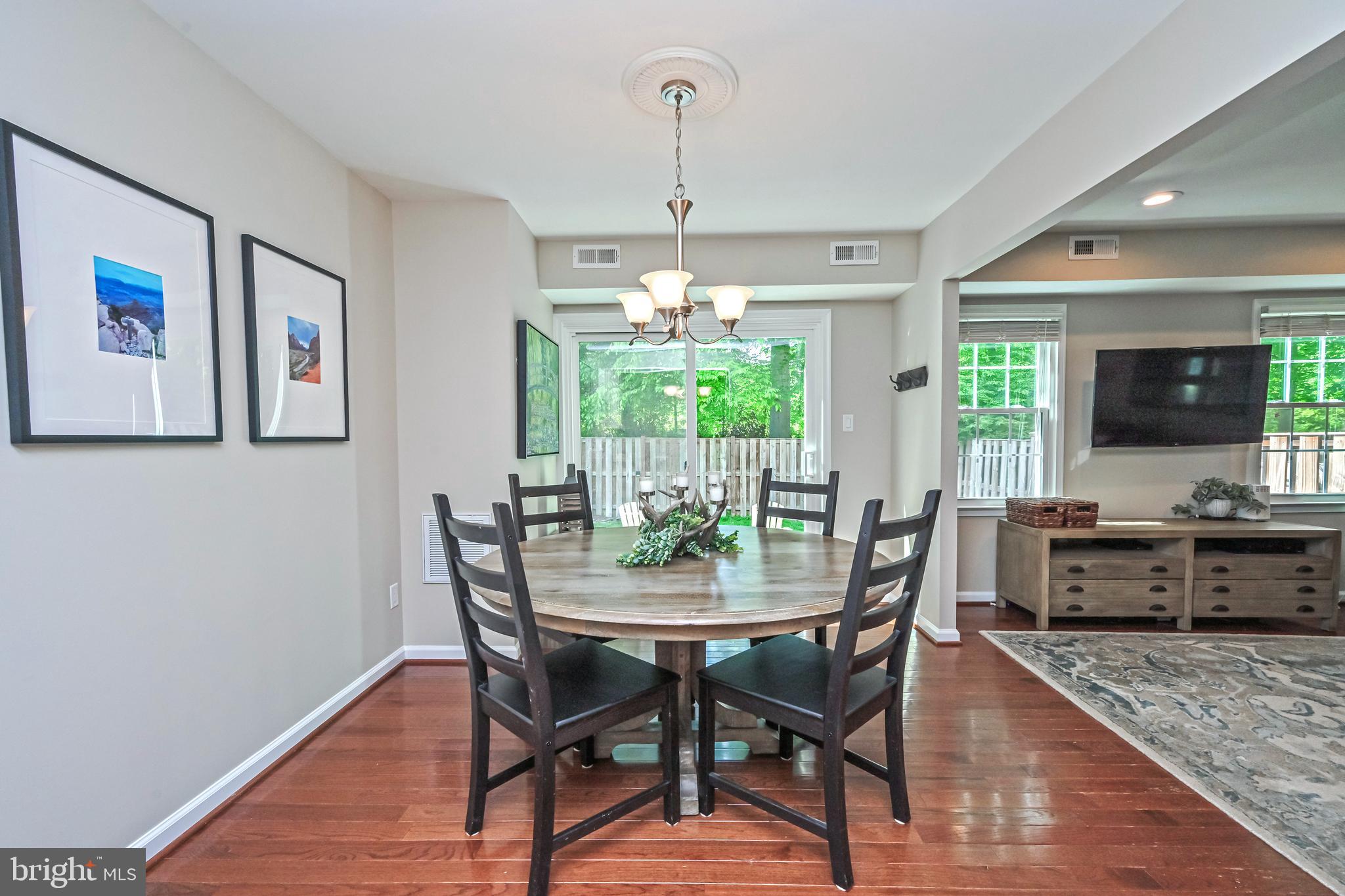 5310 Danbury Forest Drive Springfield, VA 22151 - Photo 7 of 42 Brushed Nickel Light Fixture in Dining Room