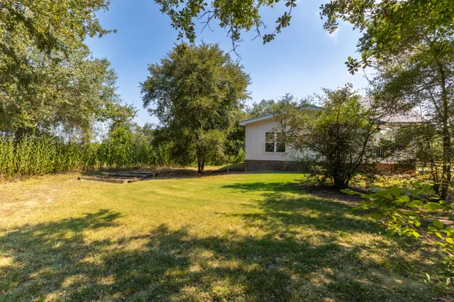 a view of an outdoor space and swimming pool