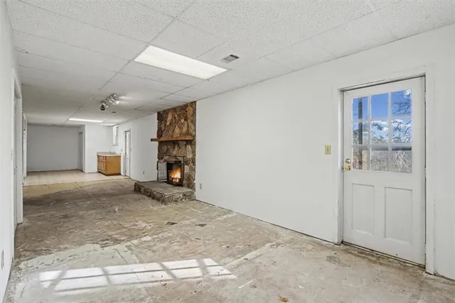 a backyard of a house with lots of green space