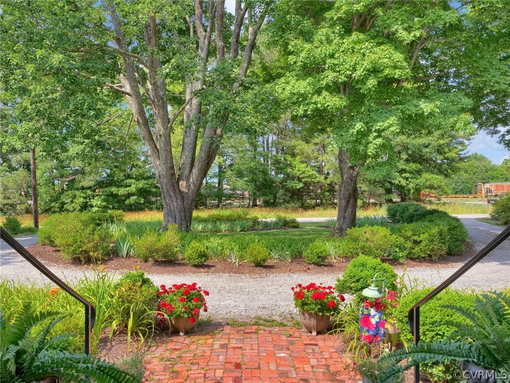 193 Robertsons Siding Road Crewe, VA 23930 - Photo 3 of 47 a view of a garden with plants and large trees