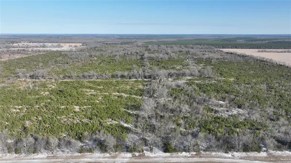 a view of a field with an ocean