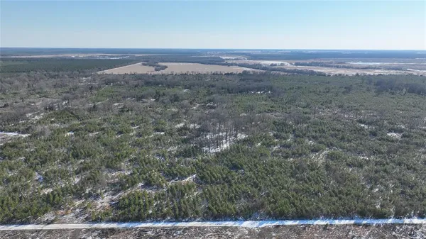 a view of a yard with an ocean view