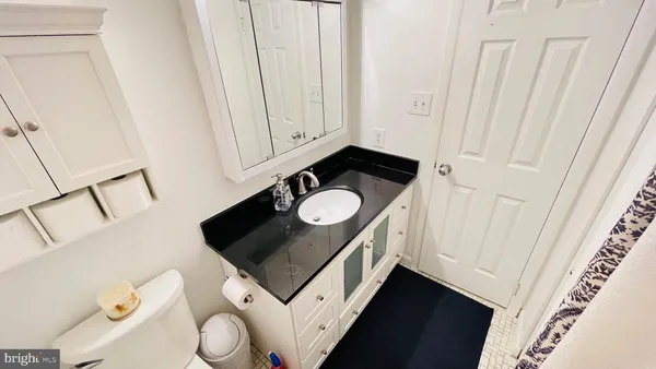 a bathroom with a sink toilet and vanity