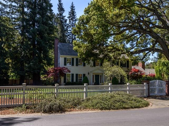 24 Edge Road Atherton, CA 94027 - Photo 2 of 34 a front view of a house with a garden