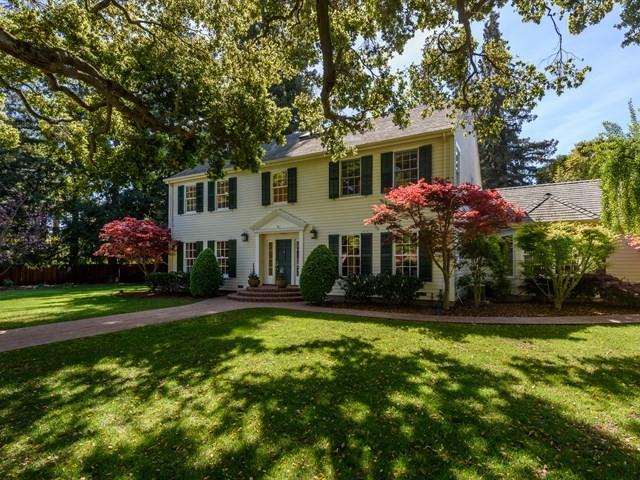 24 Edge Road Atherton, CA 94027 - Photo 4 of 34 a front view of a house with a yard porch and dining area