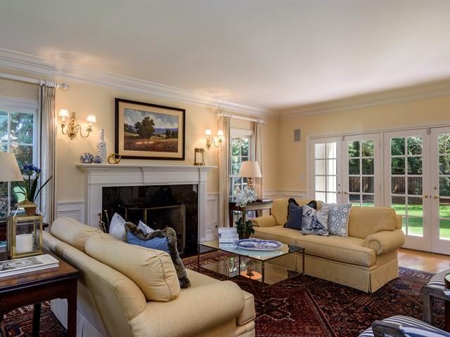 24 Edge Road Atherton, CA 94027 - Photo 5 of 34 a living room with furniture and a fireplace