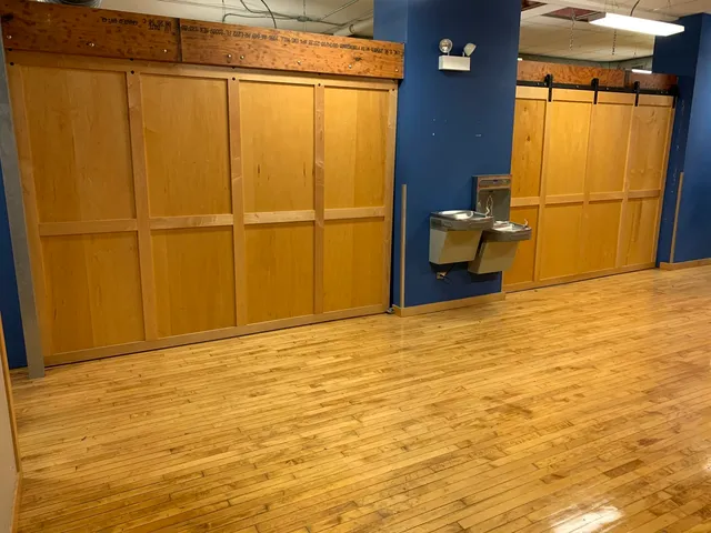 a view of a room with door