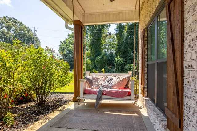 a outdoor view with a sitting space