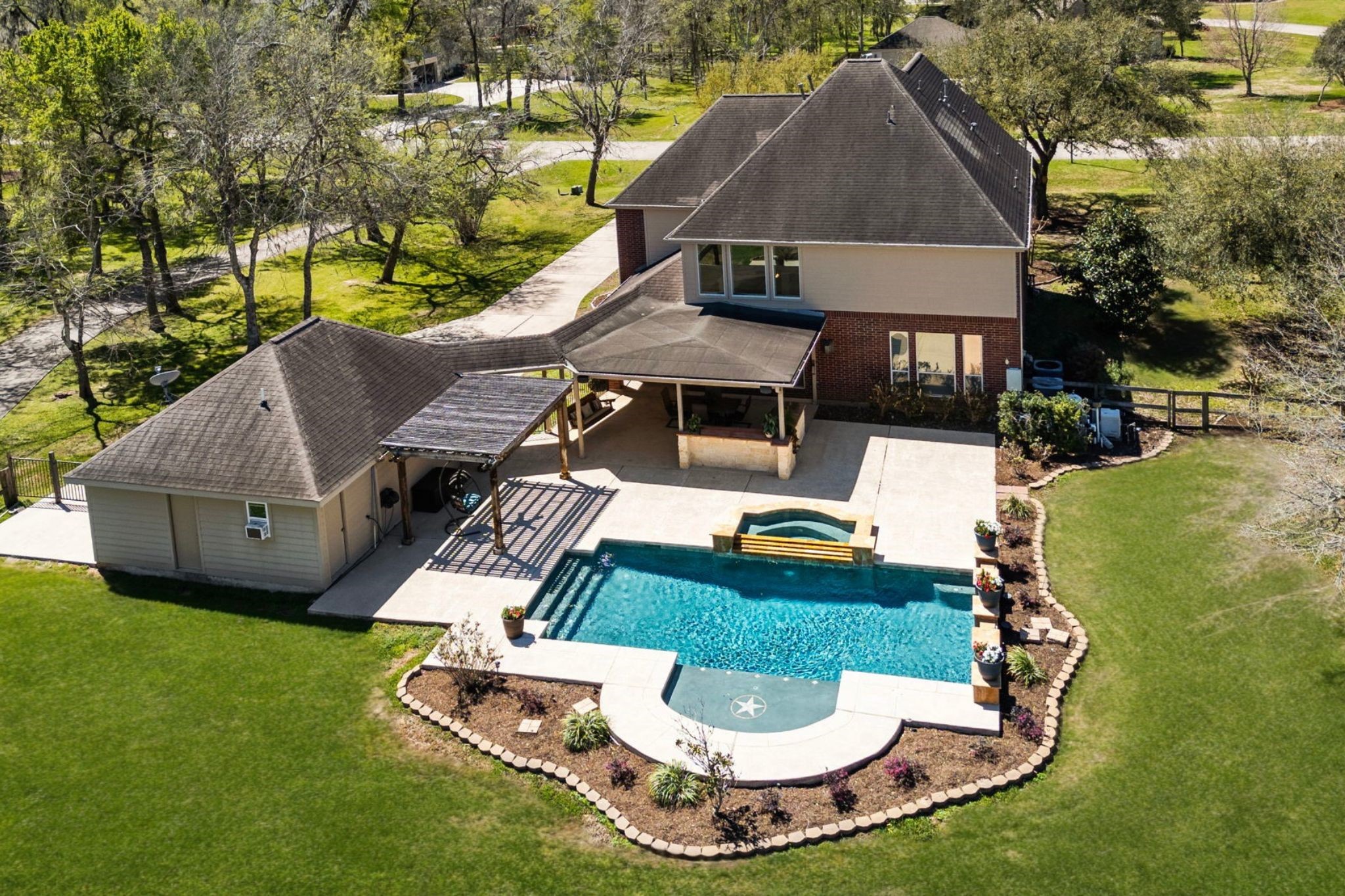 3610 Wellspring Lake Drive Fulshear, TX 77441 - Photo 36 of 45 an aerial view of a house with garden space and street view