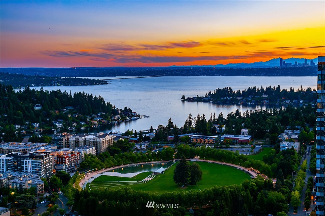 10700 Northeast 4th Street, Unit 4202 Bellevue, WA 98004 - Photo 36 of 40 a view of a fountain in front of the house with a yard