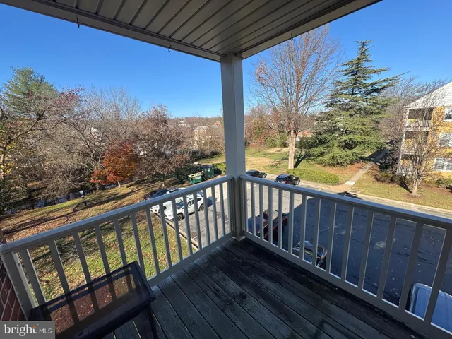 a view of wooden balcony