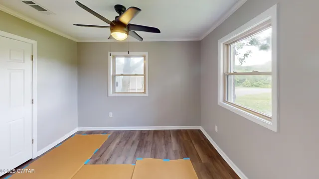 a view of wooden floor in a room