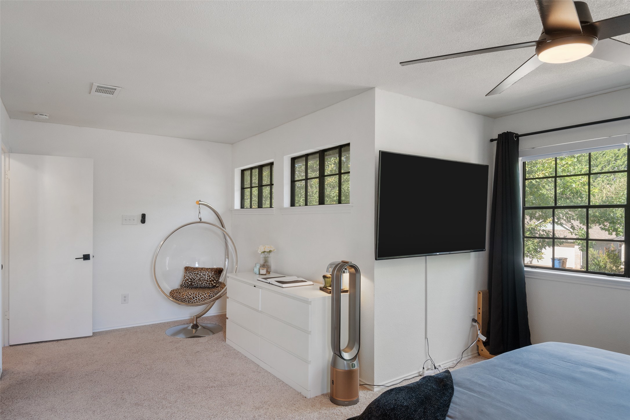 9833 Briar Ridge Drive Austin, TX 78748 - Photo 15 of 29 Bedroom with light carpet and a ceiling fan