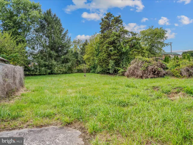 a view of a garden with a house