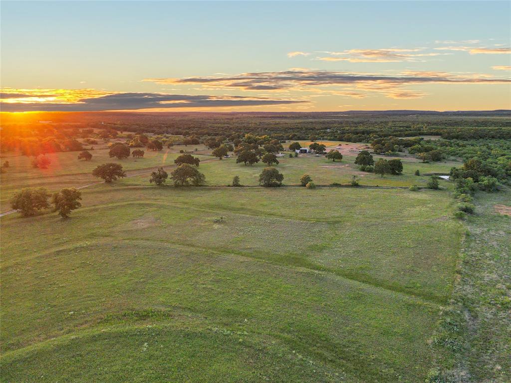 Aerial view at dusk of a view of countryside