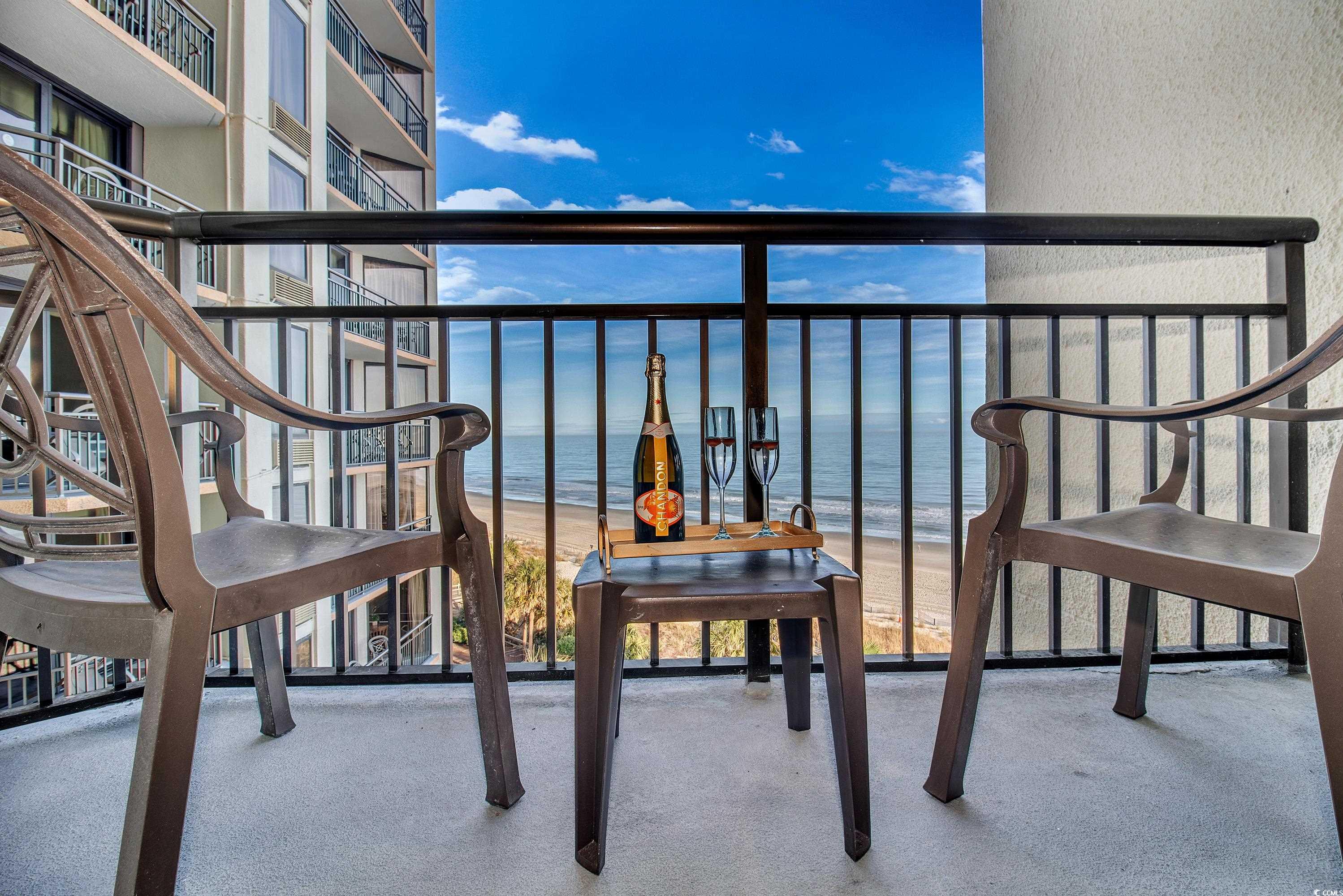2710 North Ocean Boulevard, Unit 622 Myrtle Beach, SC 29577 - Photo 20 of 37 Balcony with view of water and beach
