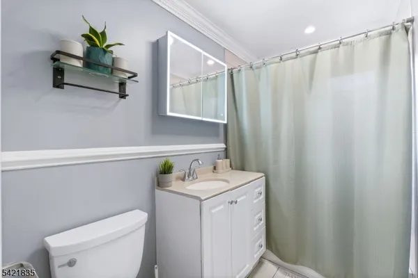 a bathroom with a sink a toilet and a shower