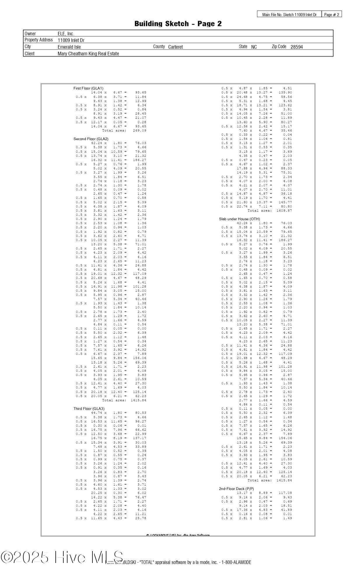 11009 Inlet Drive Emerald Isle, NC 28594 - Photo 53 of 53 Sketch/Floorplan