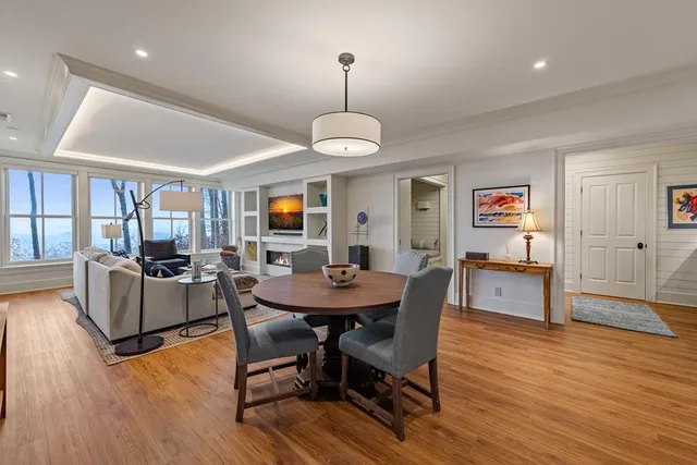 a view of an outdoor space with seating area