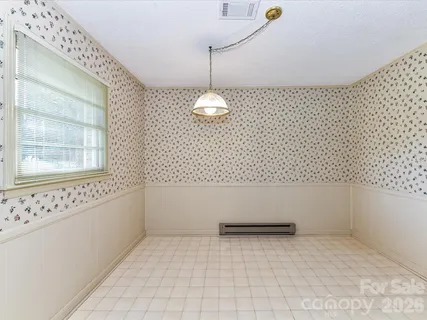a view of a bathtub in a room